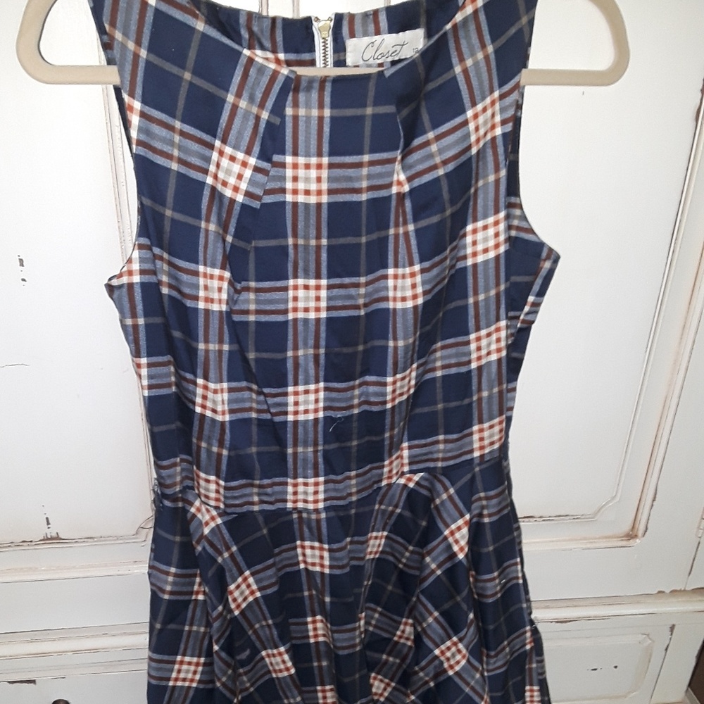 Fit flare plaid dress